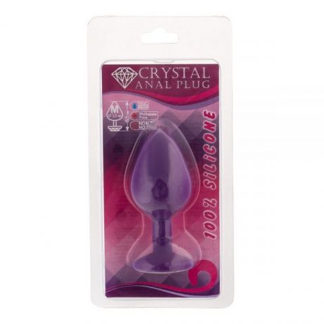 Анальная пробка, Purple Silicone Black Diamond, M