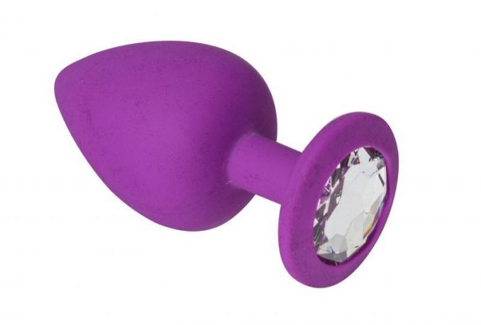 Анальная пробка, Purple Silicone Diamond, M