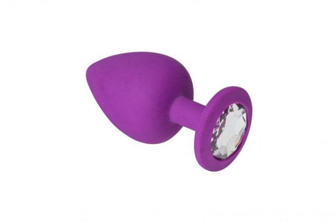 Анальная пробка, Purple Silicone Diamond, S