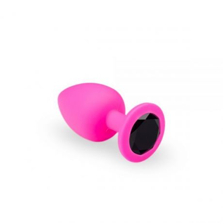 Анальная пробка, Pink Silicone Black Diamond, M