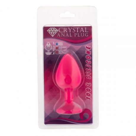 Анальная пробка, Pink Silicone Black Diamond, M