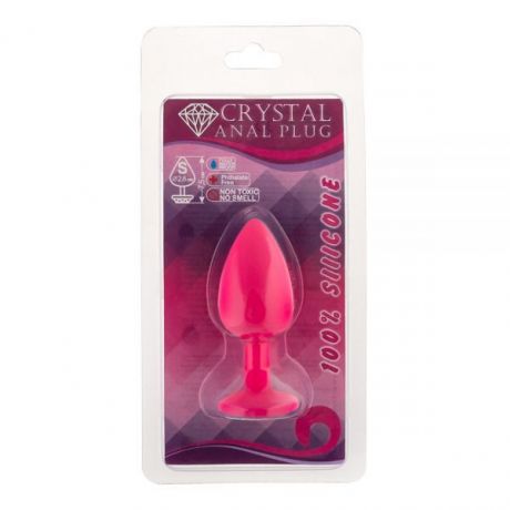 Анальная пробка, Pink Silicone Black Diamond, S