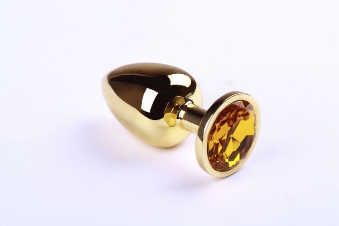 Анальная пробка,Gold Citrine, L