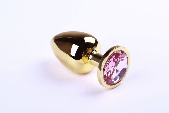 Анальная пробка,Gold Pink Topaz, L