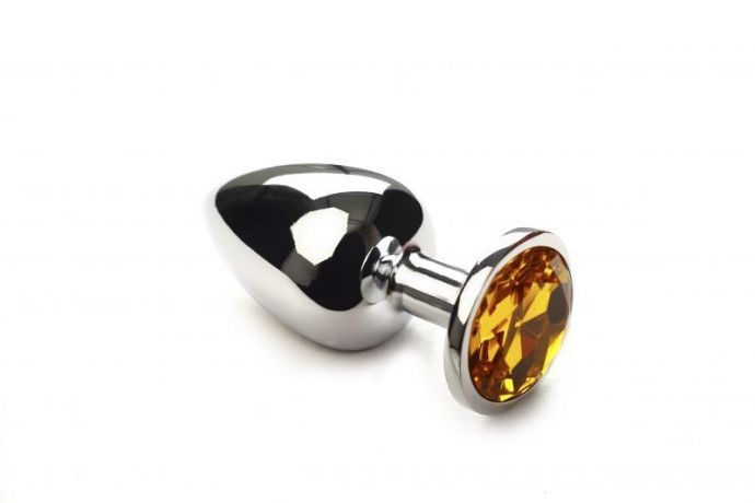 Анальная пробка,Silver Citrine, L