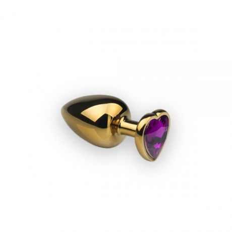 Анальная пробка,Gold Heart Amethyst, M