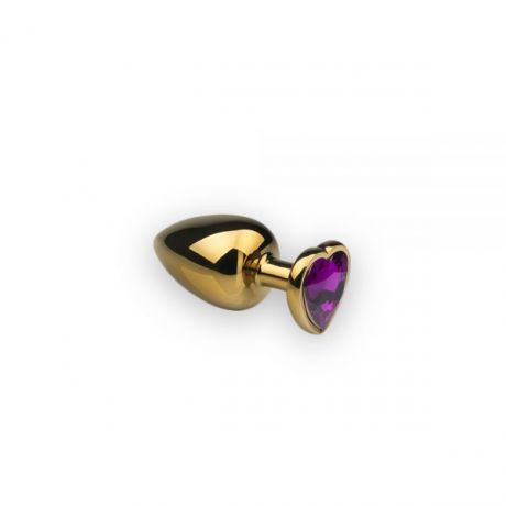 Анальная пробка,Gold Heart Amethyst, S