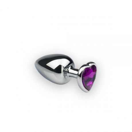 Анальная пробка, Silver Heart Amethyst, M