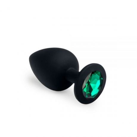 Анальная пробка, Black Silicone Emerald, L