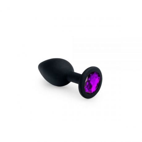 Анальная пробка, Black Silicone Amethyst, S