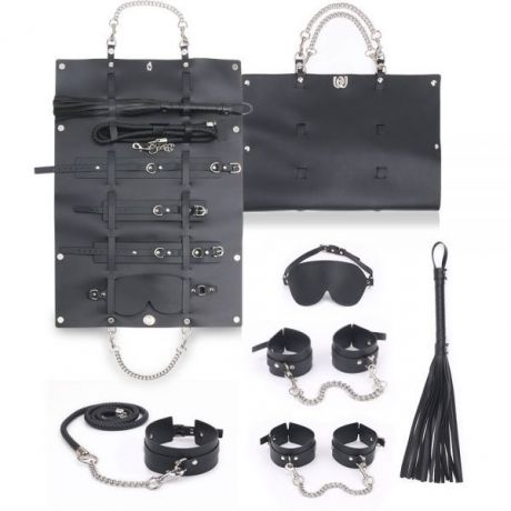 Набор для БДСМ игр BDSM-NEW PVC Bondage Set, Black