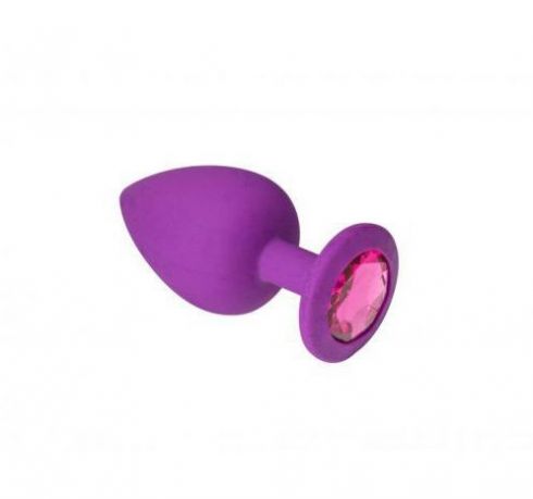 Анальная пробка, Purple Silicone Pink-Rhodolite, M