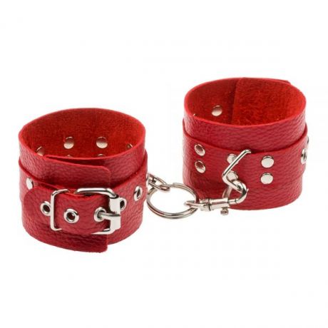 Наручники Leather Rastraints Hand Cuffs, Red