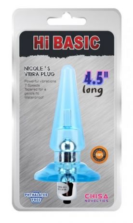 Анальный плаг NICOLE'S Vibra Plug, Blue