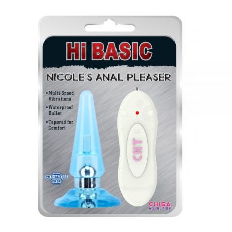 Анальный плаг с вибрацией NICOLE'S Anal Pleaser, Blue