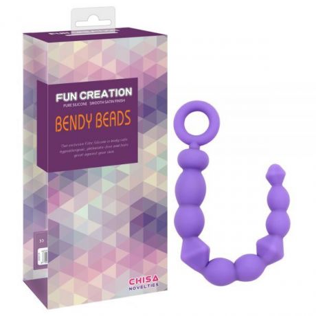 Анальная цепочка BENDY BEADS, Purple