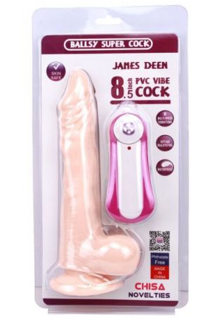 Вибромассажер JAMES DEEN 8.5" Vibrating Dildo, Flesh