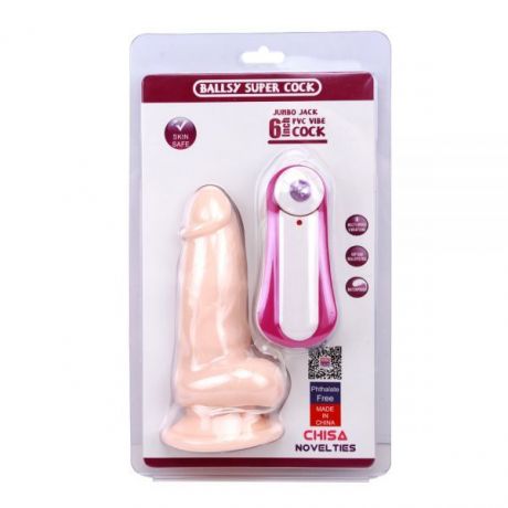 Вибромассажер JUMBO JACK 6" Vibrating Dildo, Flesh