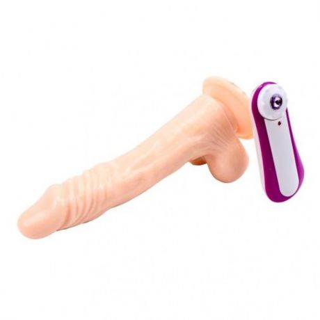 Вибратор с вращением JAMES DEEN 8.5" Vibrating and rotating Dildo, Flesh