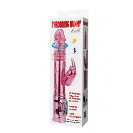 Вибромассажер Hi-Tech Throbbing Bunny, Light Pink