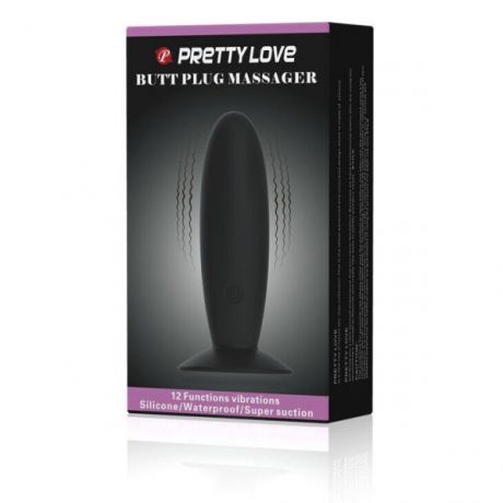 Анальный стимулятор с вибрацией Butt Plug Massager, Black