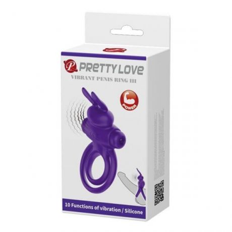 Эрекционное виброкольцо Vibrant penis ring III, Violet