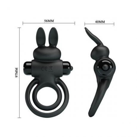 Эрекционное виброкольцо Vibrant penis ring III, Black