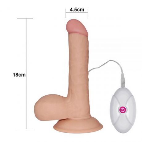 Вибромассажер 7.5" The Ultra Soft Dude, Flesh Vibrating