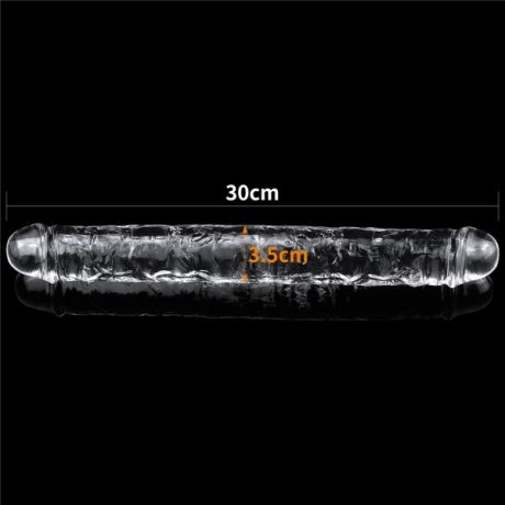 Двухсторонний фаллоимитатор 12'' Flawless Clear Double Dildo, Clear