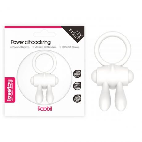 Эрекционное виброкольцо Power Clit Cockring, White