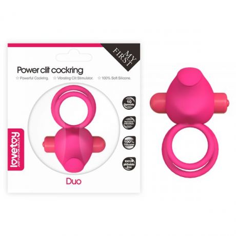 Эрекционное виброкольцо Power Clit Cockring, Pink