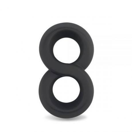 Двойное эрекционное кольцо Silicone Cockring, black