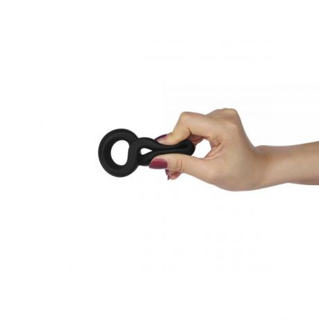 Двойное эрекционное кольцо Silicone Cockring, black