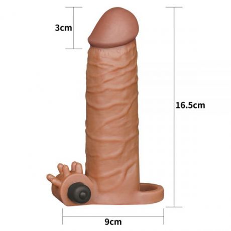 Насадка с вибрацией Add 2" Vibrating Penis Sleeve, Brown