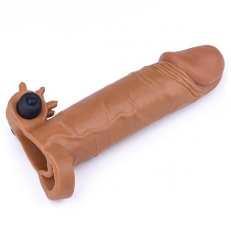 Насадка с вибрацией Add 2" Vibrating Penis Sleeve, Brown