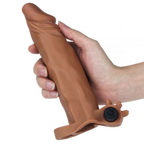 Насадка с вибрацией Add 2" Vibrating Penis Sleeve, Brown