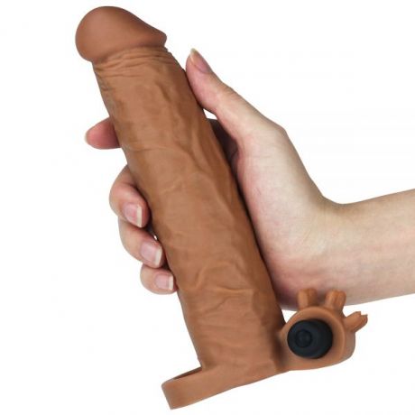 Насадка с вибрацией Add 2" Vibrating Penis Sleeve, Brown