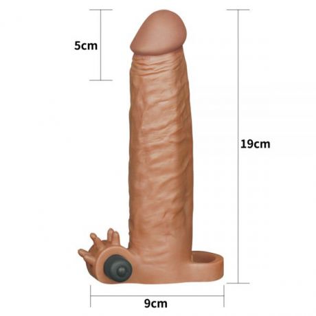 Насадка с вибрацией Add 2" Vibrating Penis Sleeve, Brown