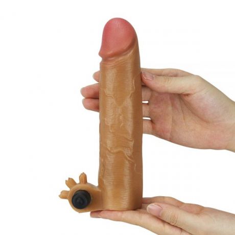 Насадка с вибрацией Add 2" Vibrating Silicone Extender, Brown