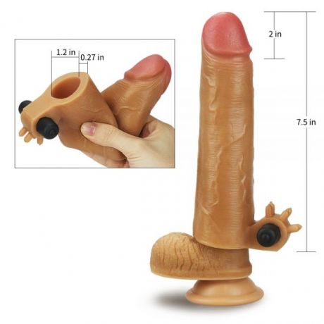 Насадка с вибрацией Add 2" Vibrating Silicone Extender, Brown