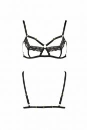 Бюстгальтер-стрепы с кружевом SOLON BRA black L/XL - Passion Exclusive