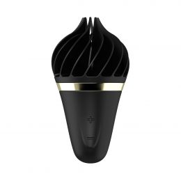 Мороженка спиннатор Satisfyer Lay-On - Sweet Treat Black/Gold, 10 режимов работы, водонепроницаемая