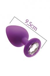 Анальная пробка с кристаллом MAI Attraction Toys №49 Purple, длина 9,5см, диаметр 4см