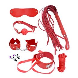 Набор MAI BDSM STARTER KIT Nº 75: плеть, кляп, наручники, маска, ошейник с поводком, веревка, зажимы