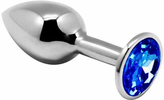 Металлическая анальная пробка с кристаллом Alive Mini Metal Butt Plug Blue S