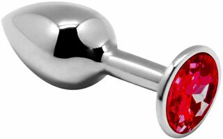 Металлическая анальная пробка с кристаллом Alive Mini Metal Butt Plug Red M