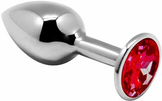 Металлическая анальная пробка с кристаллом Alive Mini Metal Butt Plug Red S