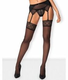 Чулки Obsessive Shibu stockings black S/M