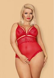 Боди Obsessive 838-TED-3 teddy opencrotch red XXL