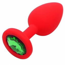 Анальная пробка Red Silicone Green, M